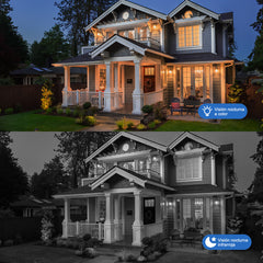 Cámara de seguridad 1080P - giro e inclinación, visión nocturna por infrarrojos, fácil instalación, exterior, resistente al agua Blanco