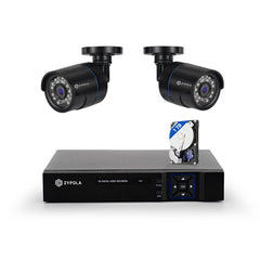 Kit De 2 Cámaras De Vigilancia Con DVR De 8 Canales, Preinstalado Con Disco Duro De 1TB, 1080p Alta Definición, Visión Nocturna De 130 Pies, Gran Angular De 105°, Acceso Remoto, IP66 Impermeable