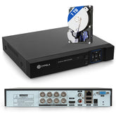 DVR De 8 Canales De Vigilancia, Híbrido 5 En 1 CCTV, Preinstalado Con Disco Duro De 1TB, 1080p Lite Alta Definición, Full HD HDMI Y VGA, Acceso Remoto, IP66 Impermeable