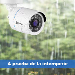 Kit De 4 Cámaras De Vigilancia Con DVR De 8 Canales, Preinstalado Con Disco Duro De 500 GB, 1080p Alta Definición, Visión Nocturna De 130 Pies, Gran Angular De 105°, Acceso Remoto, IP66 Impermeable, Blanco