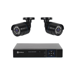 Kit De 2 Cámaras De Vigilancia Con DVR De 8 Canales, 1080p Alta Definición, Visión Nocturna De 130 Pies, Gran Angular De 105°, Acceso Remoto, IP66 Impermeable