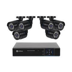 Kit De 6 Cámaras De Vigilancia Con DVR De 8 Canales, 1080p Alta Definición, Visión Nocturna De 130 Pies, Gran Angular De 105°, Acceso Remoto, IP66 Impermeable