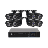 Kit De 8 Cámaras De Vigilancia Con DVR De 8 Canales, Preinstalado Con Disco Duro De 500 GB, 1080p Alta Definición, Visión Nocturna De 130 Pies, Gran Angular De 105°, Acceso Remoto, IP66 Impermeable
