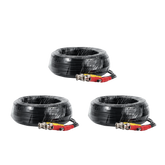3-Pack Todo-en-Uno BNC Video Power CCTV Cables de la cámara 20m