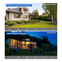 Kit De 6 Cámaras De Vigilancia Con DVR De 8 Canales, 1080p Alta Definición, Visión Nocturna De 130 Pies, Gran Angular De 105°, Acceso Remoto, IP66 Impermeable