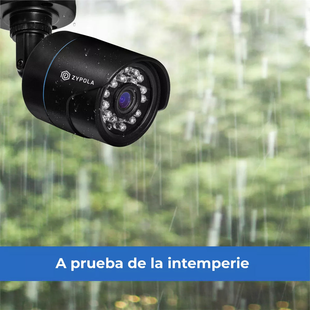 Kit De 2 Cámaras De Vigilancia Con DVR De 4 Canales, Preinstalado Con Disco Duro De 500GB, 1080p Alta Definición, Visión Nocturna De 130 Pies, Gran Angular De 105°, Acceso Remoto, IP66 Impermeable