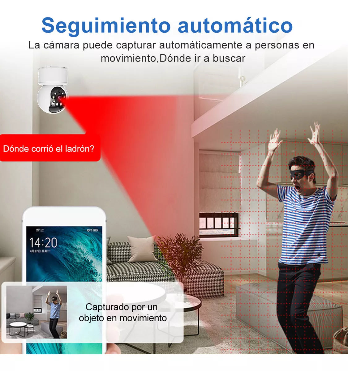 Cámara Wifi 1080p Con Visión Nocturna En Color Y Giro 360°