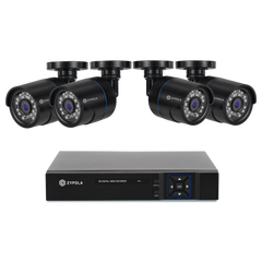 Kit De 4 Cámaras De Vigilancia Con DVR De 8 Canales, 1080p Alta Definición, Visión Nocturna De 130 Pies, Gran Angular De 105°, Acceso Remoto, IP66 Impermeable