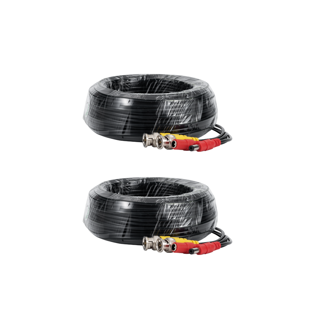 2-Pack Todo-en-Uno BNC Video Power CCTV Cables de la cámara 30m